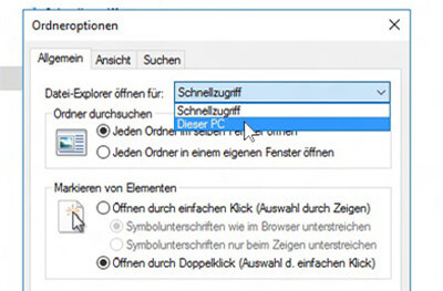 Anpassen der Elemente im Schnellzugriff